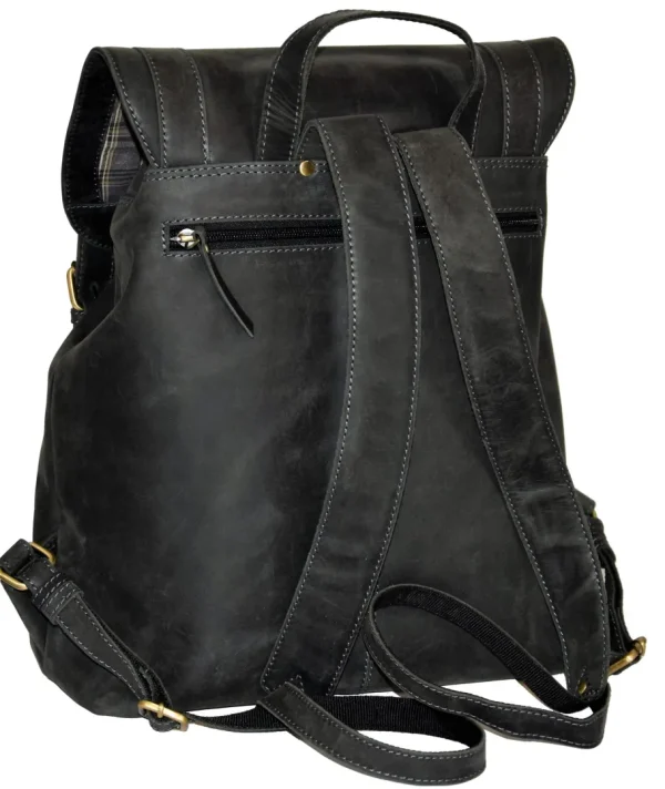 Menzo MB36 - 14 Zoll Rucksack Büffelleder/schwarz- Rucksäcke