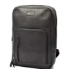 Menzo MB82 - Rucksack Rindsleder washed/schwarz für 14" Laptop- Rucksäcke