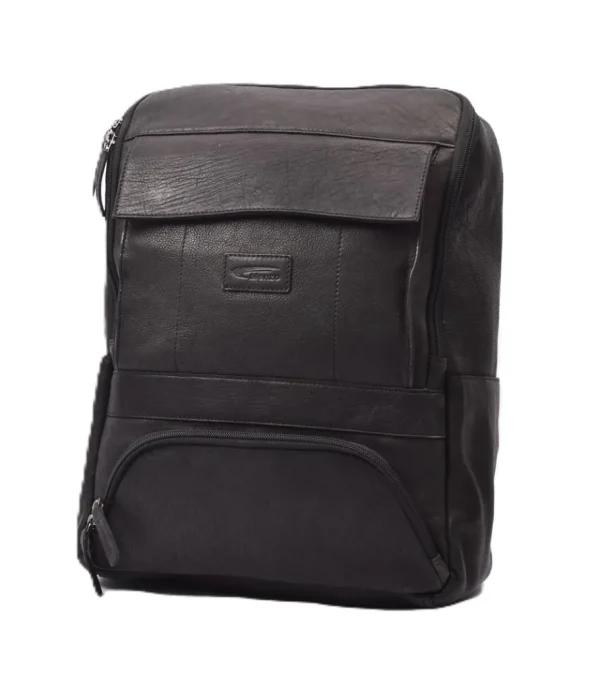 Menzo MB85 - Rucksack Rindsleder washed/schwarz für 15" Laptop- Rucksäcke