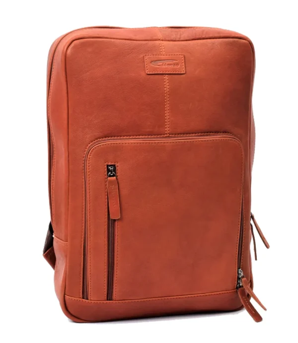 Menzo MB82 - Rucksack Rindsleder washed/cognac für 14" Laptop- Rucksäcke