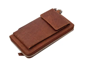 Menzo MB106 Handy-Lederbörsentasche Büffelleder/cognac- Umhängetaschen - Shopper