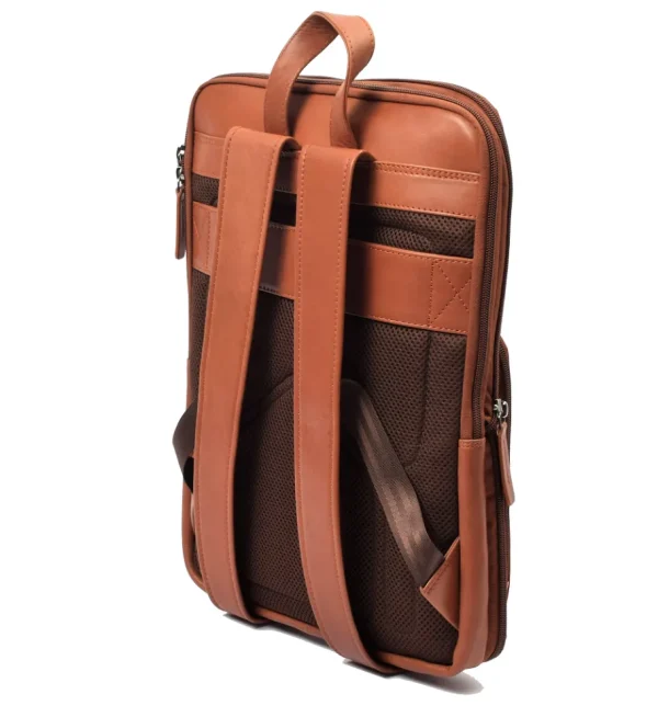 Menzo MB64D - Rucksack Rindsleder/cognac für 13,3 Zoll Laptop- Rucksäcke