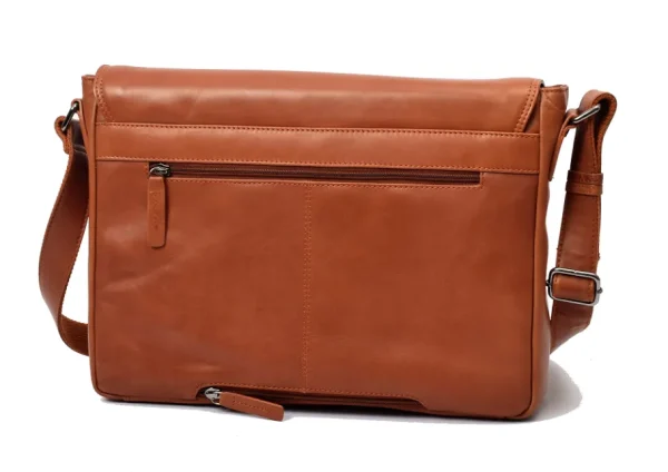 Menzo MB69D - Umhängetasche Rindsleder/cognac- Laptoptaschen