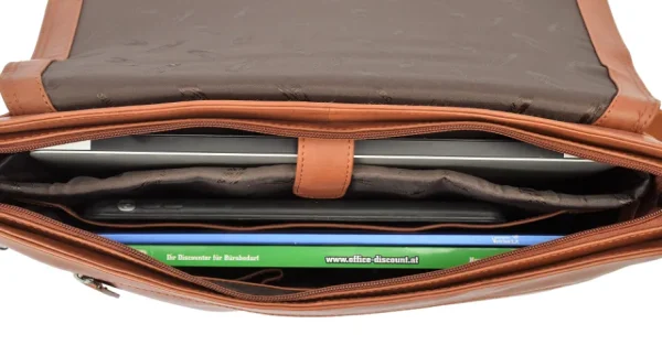 Menzo MB69D - Umhängetasche Rindsleder/cognac- Laptoptaschen