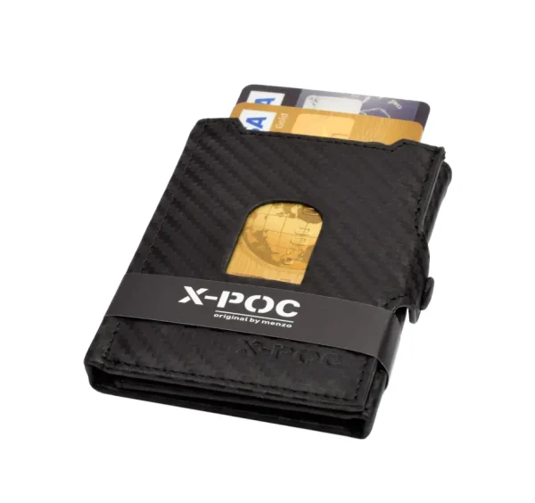 Menzo X-POC 7048 Kreditkarten Slim-Wallet Rindsleder/ carbon-schwarz- X-poc