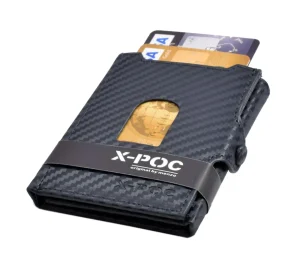 Menzo X-POC 7048 Kreditkarten Slim-Wallet Rindsleder/carbon-blau- X-poc