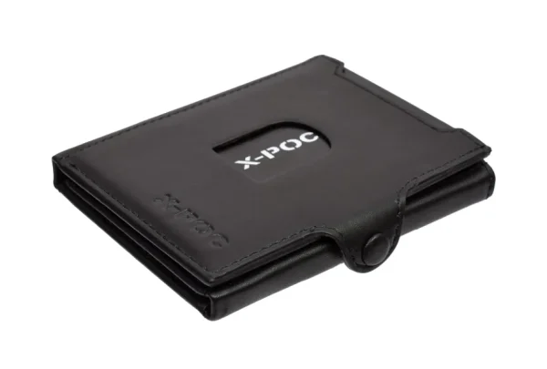 Menzo X-POC 7049 Kreditkarten Slim-Wallet mit Münzfach Nappaleder/schwarz- X-poc