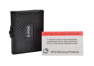 Menzo X-POC 7048 Kreditkarten Slim-Wallet Rindsleder/ carbon-schwarz- X-poc