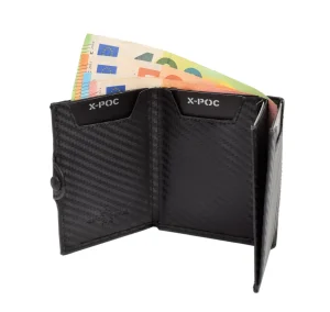 Menzo X-POC 7048 Kreditkarten Slim-Wallet Rindsleder/ carbon-schwarz- X-poc