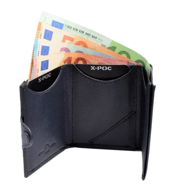 Menzo X-POC 7048 Kreditkarten Slim-Wallet Rindsleder/ blau- X-poc