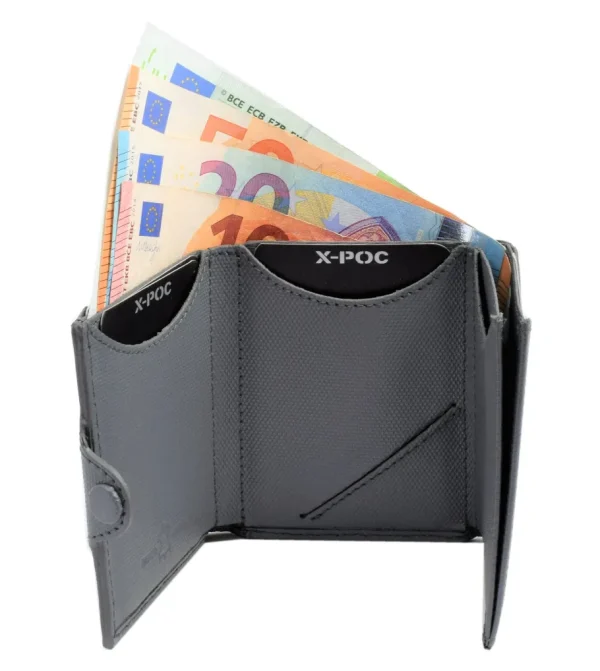 Menzo X-POC 7048 Kreditkarten Slim-Wallet Rindsleder/grau- X-poc