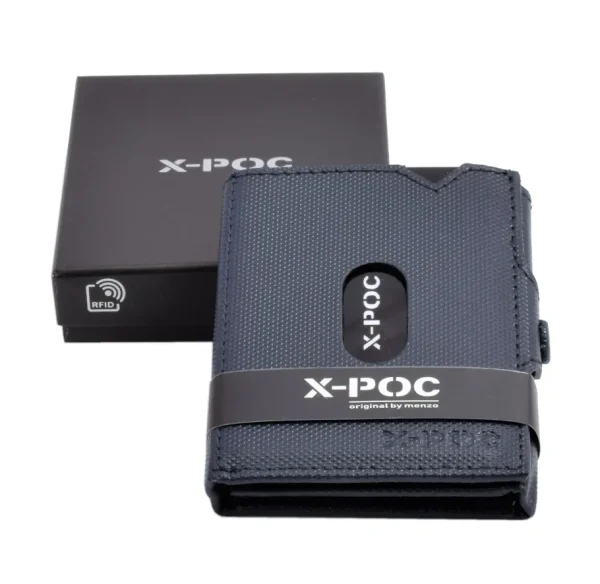 Menzo X-POC 7048 Kreditkarten Slim-Wallet Rindsleder/ blau- X-poc