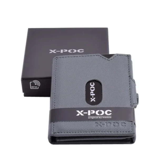 Menzo X-POC 7048 Kreditkarten Slim-Wallet Rindsleder/grau- X-poc