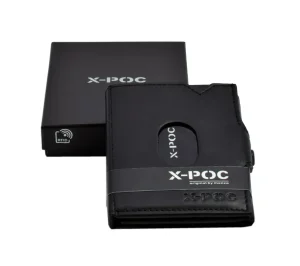 Menzo X-POC 7049 Kreditkarten Slim-Wallet mit Münzfach Nappaleder/schwarz- X-poc